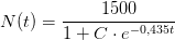 N(t)=\frac{1500}{1+C\cdot e^{-0,435 t}}