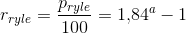 r_{ryle}=\frac{p_{ryle}}{100}=1{,}84^a-1