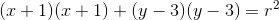 (x+1)(x+1)+(y-3)(y-3)=r^2