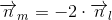 \overrightarrow{n}_m=-2\cdot \overrightarrow{n}_l
