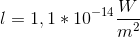l=1,1*10^{-14} \frac{W}{m^2}