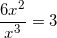 \small \small \frac{6x^2}{x^3}=3