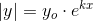 \left |y \right |=y_o\cdot e^{kx}