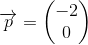 \overrightarrow{p}=\begin{pmatrix} -2\\0 \end{pmatrix}
