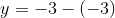 y=-3- (-3)