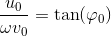\frac{u_0}{\omega v_0}= \tan(\varphi _0)