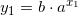\small y_1=b\cdot a^{x_1}