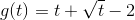 g(t)=t+\sqrt{t}-2