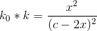 k_0*k = \frac{x^2}{(c-2x)^2}