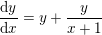 \small \frac{\mathrm{d} y}{\mathrm{d} x}=y+\frac{y}{x+1}