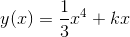y(x)=\frac{1}{3}x^4+kx