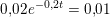 \small 0{,}02 e^{-0{,}2t}=0{,}01