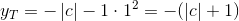 y_T=-\left |c \right |-1\cdot 1^{2}=-(\left | c \right |+1)