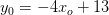 y_0=-4x_o+13