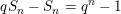 \small qS_n-S_n=q^n-1