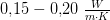 0{,}15-0{,}20\; \tfrac{W}{m\cdot K}