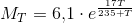 M_T=6{,}1\cdot e^{\frac{17T}{235+T}}
