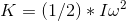K = (1/2)* I \omega^2