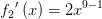 {f_2}{}'\left (x \right )=2x^{9-1}