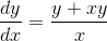 \frac{dy}{dx}=\frac{y+xy}{x}
