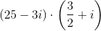 (25-3i)\cdot \left(\frac{3}{2}+i\right)