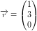 \small \overrightarrow{r}=\begin{pmatrix} 1\\3 \\ 0 \end{pmatrix}