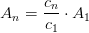 A_n=\frac{c_n}{c_1}\cdot A_1