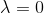 \lambda =0