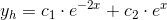 y_h=c_1\cdot e^{-2x}+c_2\cdot e^x