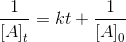 \frac{1}{\left [ A \right ]_t} =kt+\frac{1}{\left [ A \right ]_0}