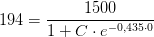 194=\frac{1500}{1+C\cdot e^{-0,435\cdot 0}}