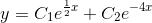 y=C_1e^{\frac{1}{2}x}+C_2e^{-4x}