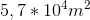 5,7 * 10^4 m^2