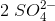 2\; S{O_{4}^{2-}}