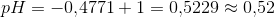 pH=-0{,}4771+1=0{,}5229\approx 0{,}52