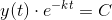 y(t)\cdot e^{-kt}=C