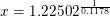\small x =1{.}22502^{\frac{1}{0{.}1178}}