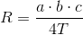 R=\frac{a\cdot b\cdot c}{4T}
