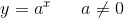 y=a^x\; \; \; \; \; \; a\neq 0