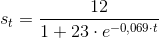 s_t=\frac{12}{1+23\cdot e^{-0,069\cdot t}}