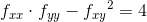 f_{xx}\cdot f_{yy}-{f_{xy}}^{2}=4