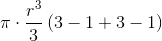 \pi \cdot \frac{r^3}{3}\left ( 3-1+3-1 \right )