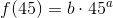 f(45)=b\cdot 45^a