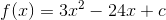 f(x)=3x^2-24x + c