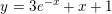 \small y=3e^{-x}+ x+1