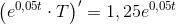\left ( e^{0,05t}\cdot T \right ){}'=1,25e^{0,05t}