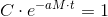 C\cdot e^{-a M\cdot t}=1