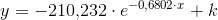 y=-210{,}232\cdot e^{-0{,}6802\cdot x}+k