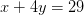 x+4y=29