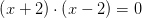 \left ( x+2 \right )\cdot \left ( x-2 \right )=0